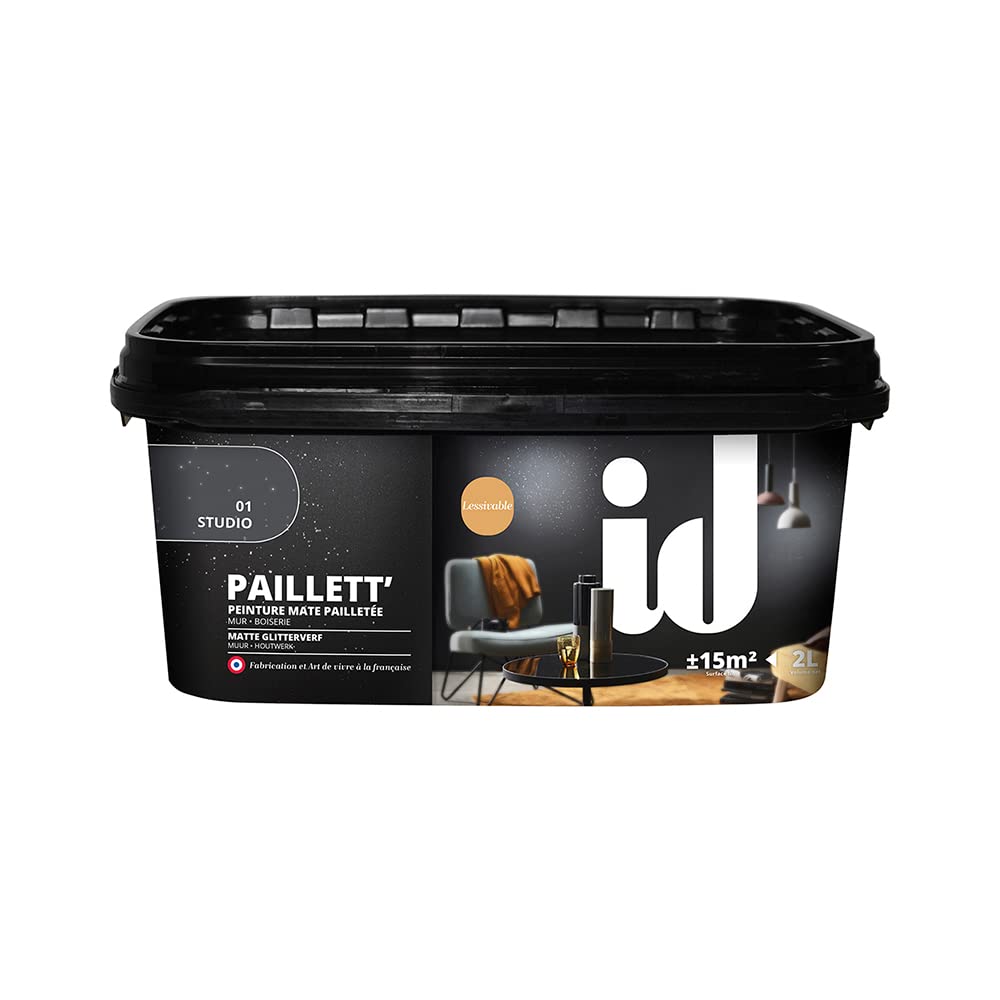 Pintura de acabado mate con purpurina PAILLETT 2L STUDIO - ID Paris
