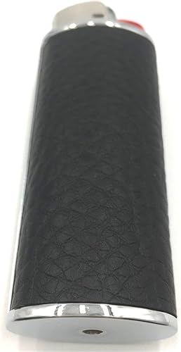 Miniatura 5 de Metal negro cuero encendedor caso cubierta titular para BIC tamaño completo encendedor tipo J6 Negro -,Marrón,Rojo,Blanco