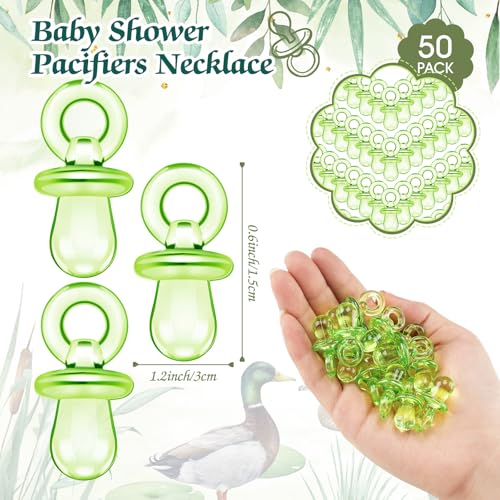 Image of Thyle 51 Pcs Mallard Duck Pacifier Hunt Baby Shower Games Include Hunt Sign and 50 Acrylic Pacifiers for duck hunting Baby Shower Game Decoration Sets Gender Reveal newborn announcement Party Decor