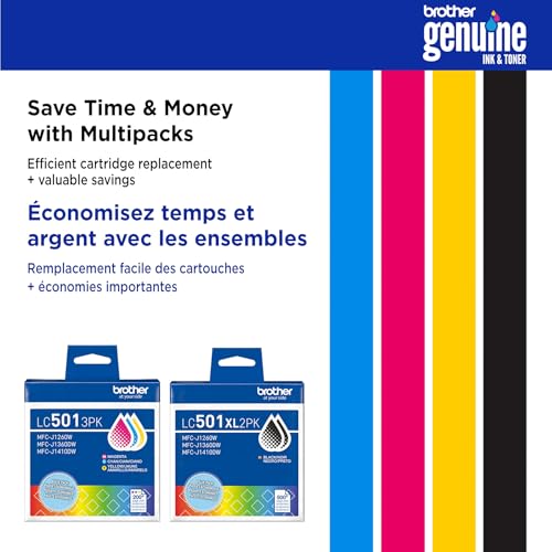 Image of Brother Genuine LC5013PK 3-Pack Standard Yield Cyan, Magenta, and Yellow Ink Cartridges (for use with Work Smart 1260, 1360, and 1410 Printers)