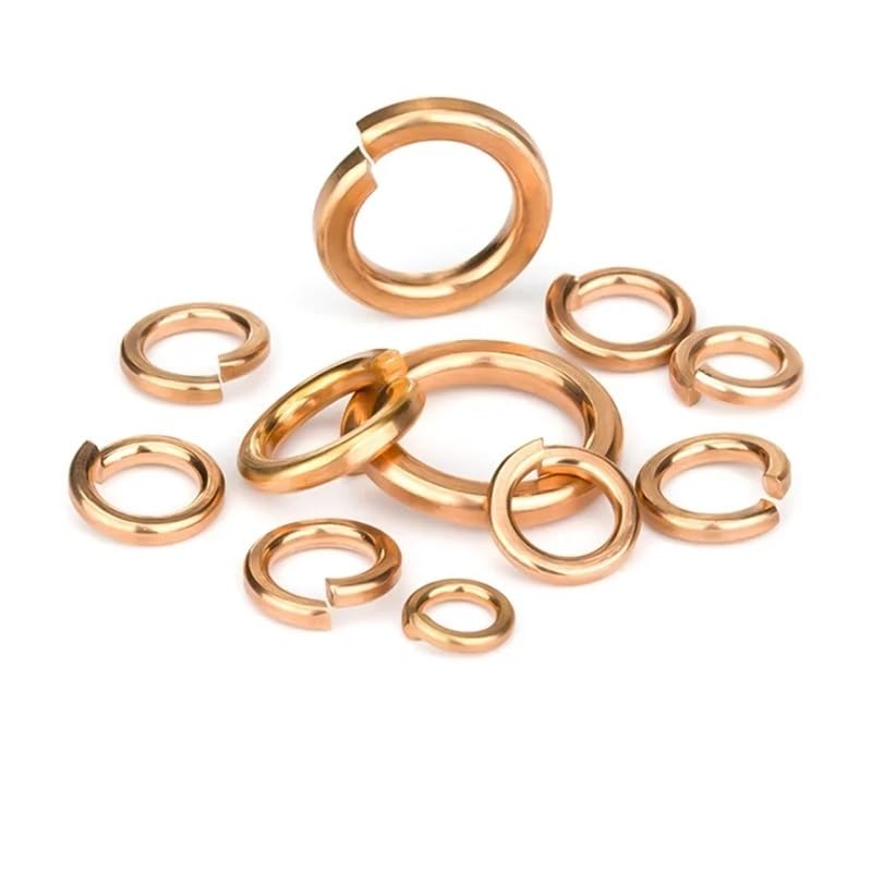 M2-50pcs GB93 Brass Spring Washer Split Locking BGOKIFLWHW