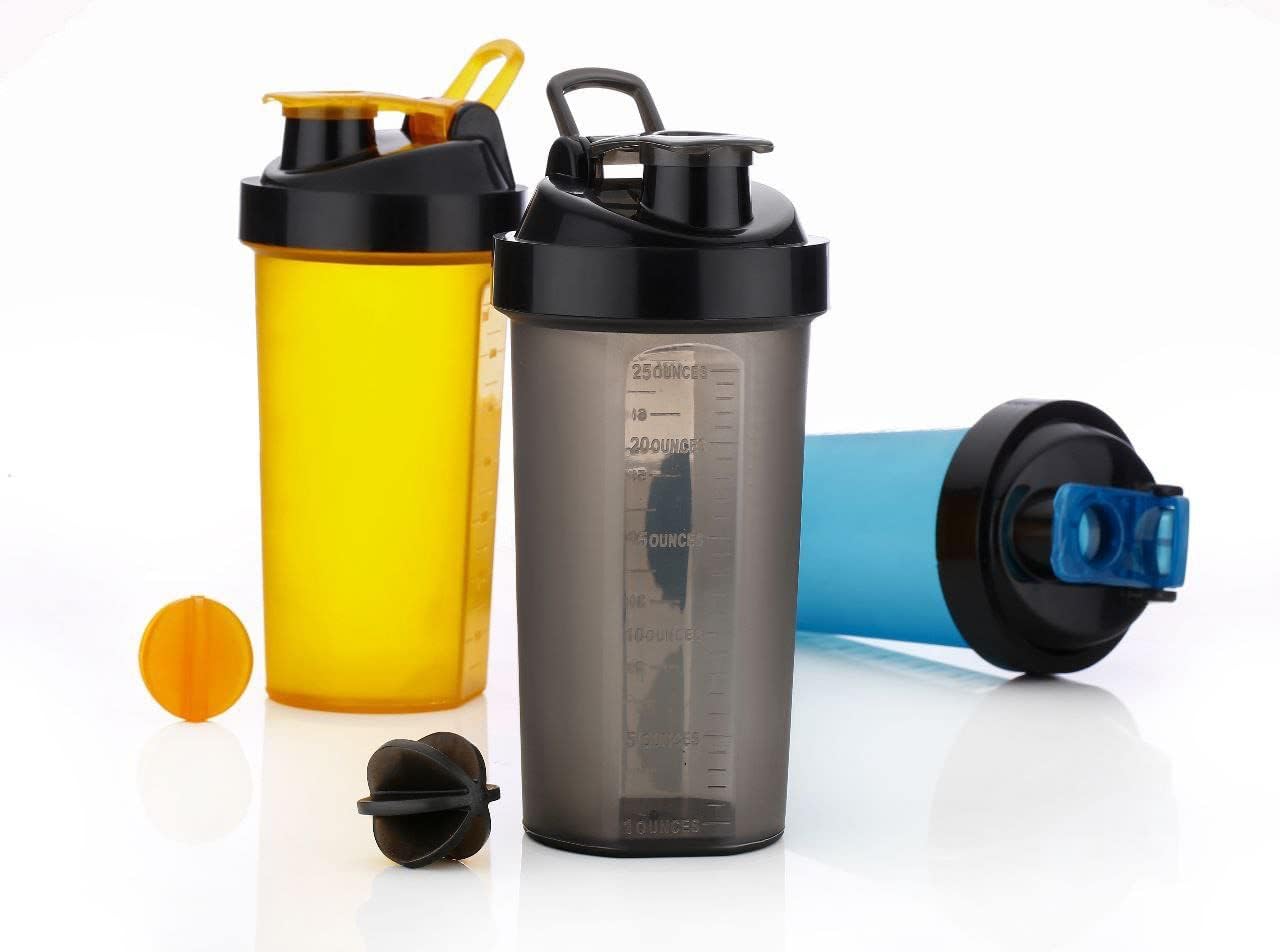 JEE NUTS AND TRADERS Protein Shaker Blender 500ml | Plastic Bottle for Whey Protein Mix, Cycling | Gym Water Bottle with Blender Ball | Flip Top Open | Leak Proof & Easy to clean Set of 1 MultiColor-image-14