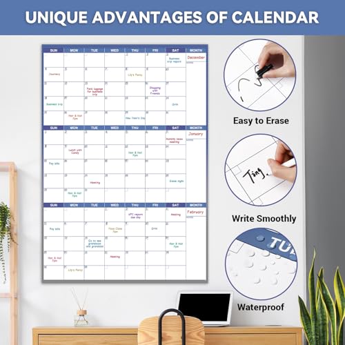 Save 51% on Large Dry Erase Wall Calendar with Markers & Stickers
