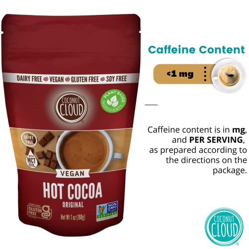 Image of Coconut Cloud Dairy-Free Instant Hot Cocoa Mix: Vegan, No Trans Fat, 7 oz | Natural, Creamy and Delicious Plant Based Hot Chocolate, Made in Colorado from Premium Coconut Milk Powder
