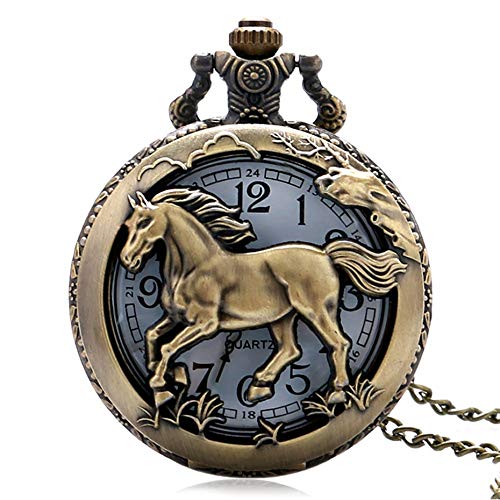 Imagen de KQISANGM Reloj De Bolsillo Vintage Reloj De Bolsillo Del Zodiaco Chino Retro Colgante Reloj De Animal Caja Hueca Collar Cadena Arte Regalos Coleccionables Conmemorativos Para Hombres Mujeres