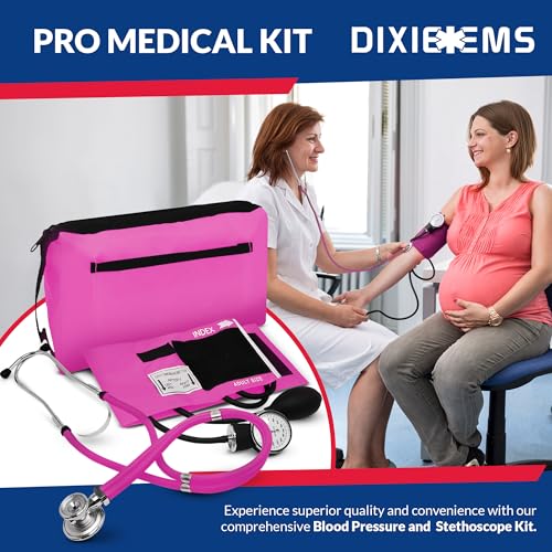 Image of Dixie EMS Blood Pressure and Sprague Stethoscope Kit - Pink