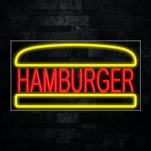 Letrero de neón LED Hamburger #30417 fabricado en Estados Unidos