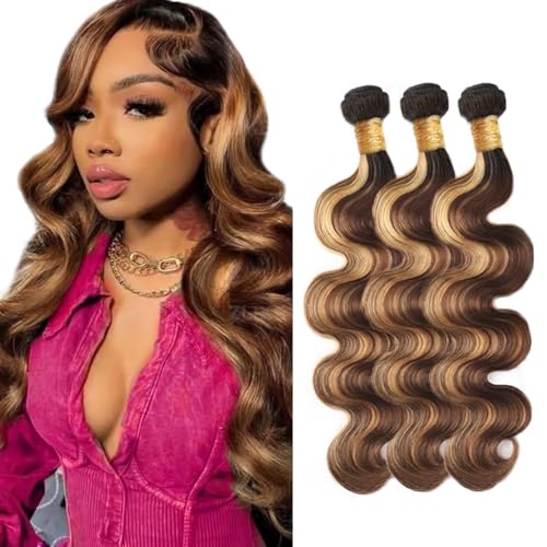 28 30 32 inch P427 Human Hair Bundles Highlight Body