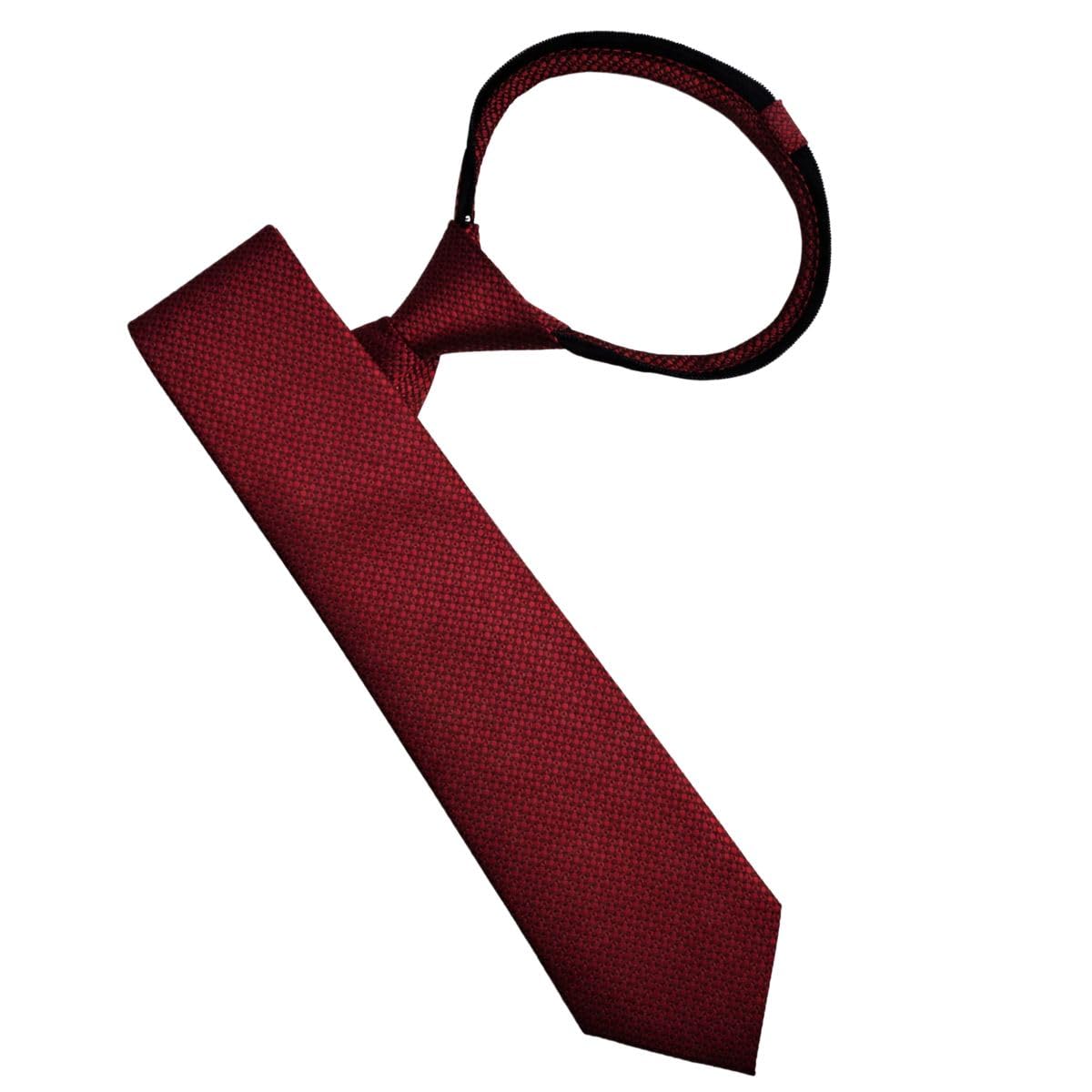 leonardi Men’s Formal Zipper tie | Handmade | Microfiber | Standard Size | Premium fabric | Superior Zip | Packaging - Folder | Colour - Maroon (Set of 1)-picture-31
