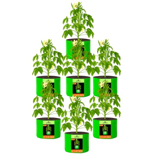 Image of Kingwell grow bags 12x15 inch pack of 7 For Terrace Garden Vegetable Plant Grow Bags Fruits Growing Containers For terrece Gardening