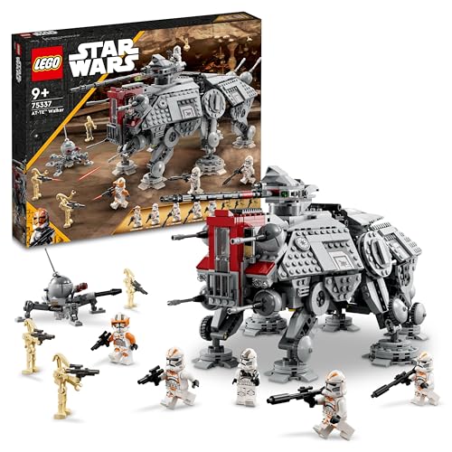 LEGO 75337 Star Wars at-TE Walker, Bewegliches Spielzeugmodell, Set mit Minifiguren inkl. 3 Klonsoldaten, Kampfdroiden und Zwergspinnendroide, Geschenk zu Weihnachten