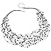 Silk Thread and Black Cultured Freshwater Pearl Multi Strand Cluster Necklace, 17-19 inches