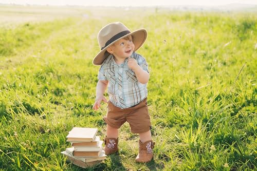 Image of Jastore Baby Boys Girls Cowboy Boots Infant Western Booties Toddler Soft Sole Non-Slip First Walker Crib Shoes