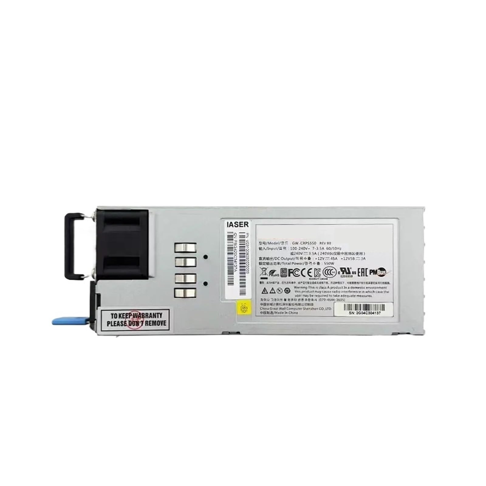 Modulo di alimentazione ridondante GW-CRPS550 Alimentatore for server da 550 W GW-CRPS550