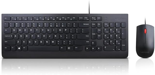 Lenovo,black,4X30L79883 Essential Wired Keyboard and Mouse Combo - US English
