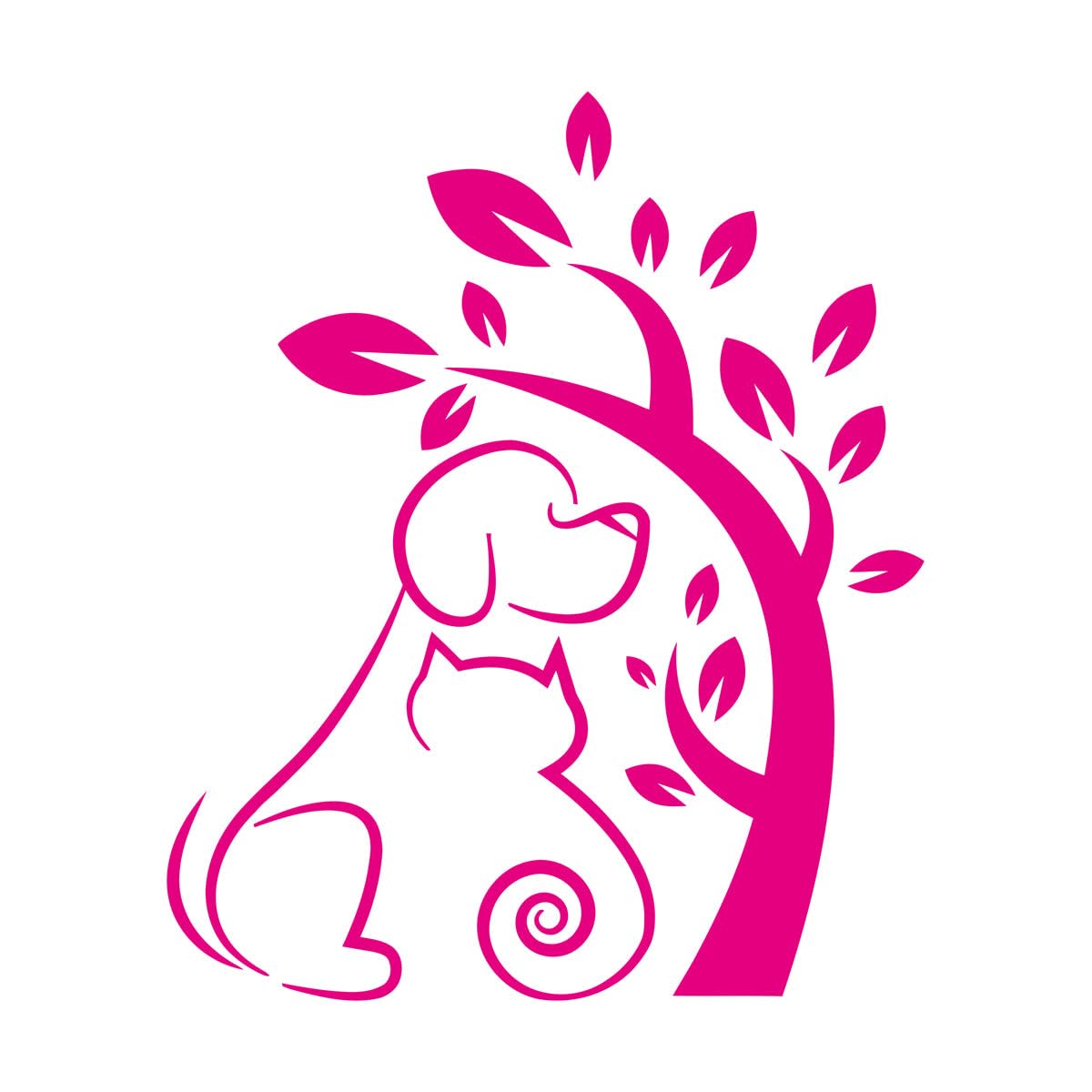 Lettering Decals Pet Animal Veterinary Nursery Tree Cat Dog 81x100.8cm Personalized Customization Extra Large Rosered — image 1
