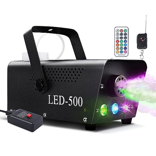 Máquina de Humo, Máquina de Niebla con Luces LED de 3 Etapas, Máquina de Humo con Control Remoto, 12 Colores y Efecto Estroboscópico, Perfecta para Boda y Fiesta de Halloween miniatura 1