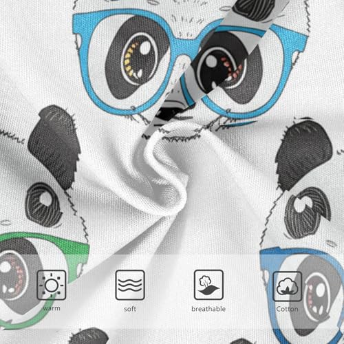 Cute Cartoon Pandas White Panties for Girl Toddler Underwear Floral Cotton Bright Kids Undies Briefs 2t3