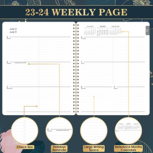 Planner 2023-2024 - July 2023 - June 2024, 2023-2024 Academic Planner With Weekly And Monthly Spreads, 8’’ X 10", Monthly Tabs, Twin-Wire Binding, Thick Paper, Check Boxes, Flexible Cover, Perfect Daily Organizer #TOP3