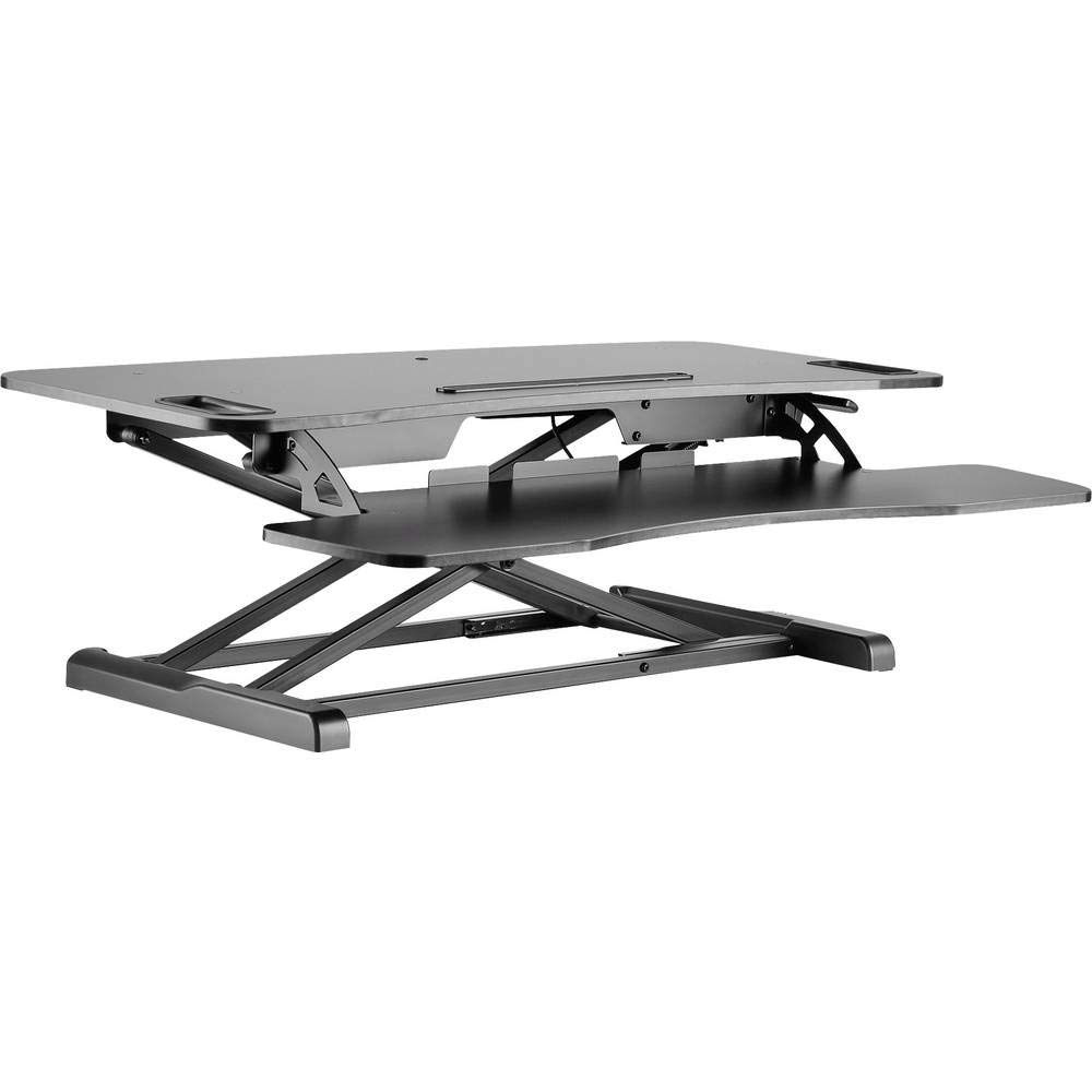 DIGITUS Ergonomic Workspace Riser Aufstellung für LCD-Bildschirm/Tastatur/Maus Schwarz auf dem Tisch | Tastatur & Maus Ablage – 95 x 61cm Arbeitsfläche – 10 bis 50cm Höhe einstellbar – Schwarz