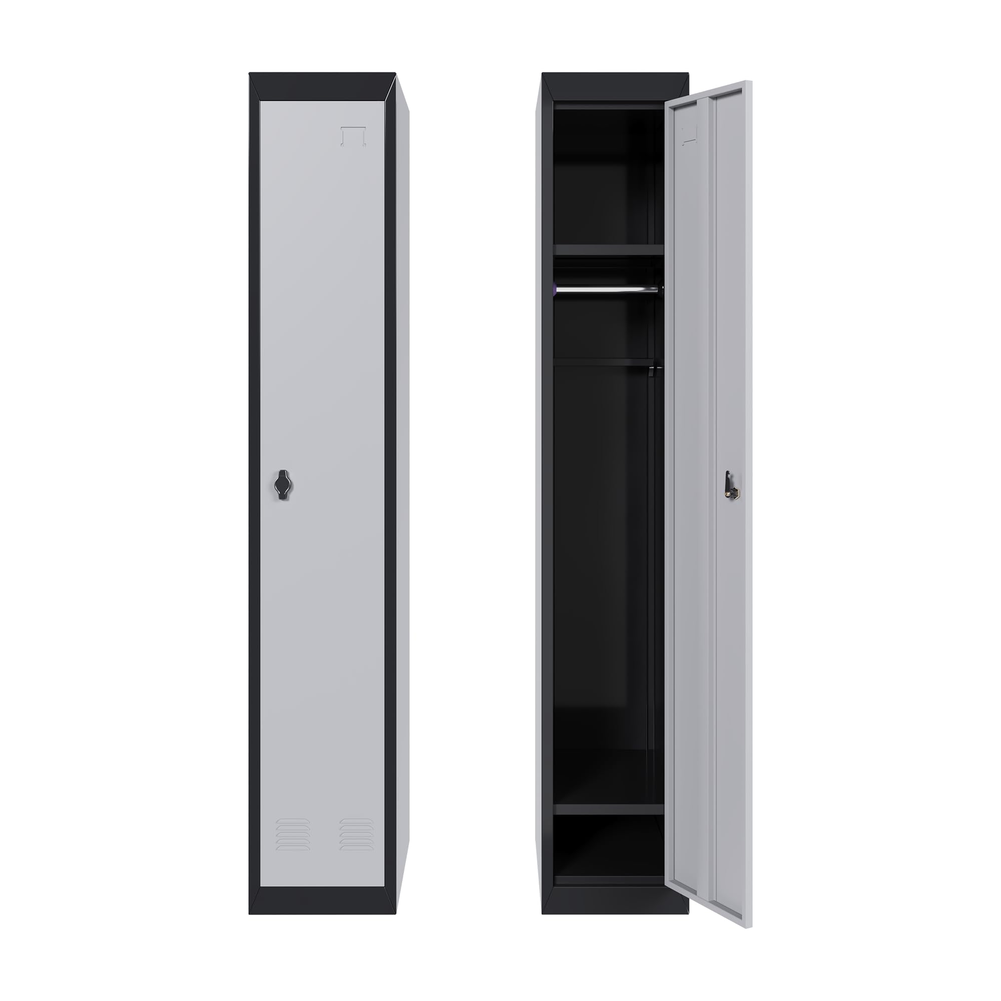 Photo 1 of ***FACTORY SEALED - OPENED FOR INSPECTION***
ExploreHorizon 72" Tall Metal Locker Cabinet with Lockable Doors & Keys, Employee Storage Organizer for School, Gym, Office, Home, Garage, Mudroom, Durable Steel Cabinet, Black - 1 Door