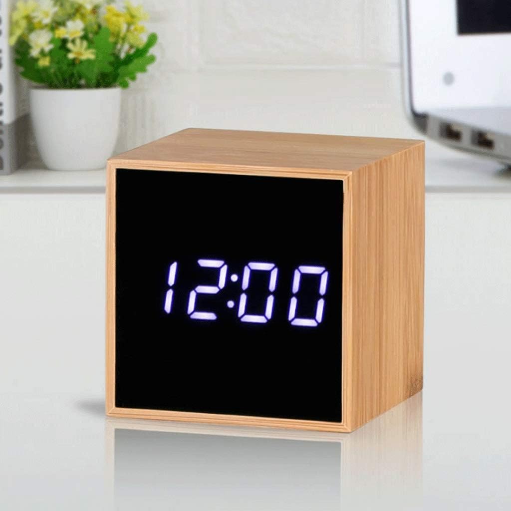 Design Acrylic Luminous Digital Wooden LED Alarm Clock, Best Gift for Kids Bedroom image 2