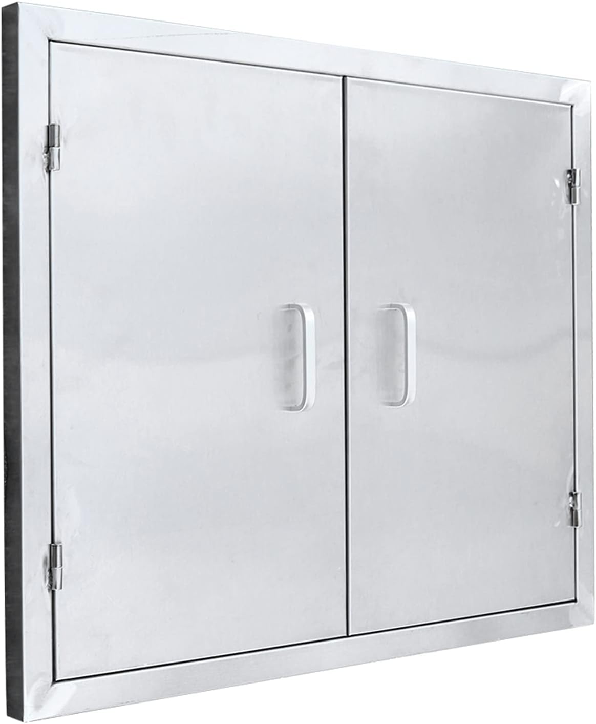 Outdoor Kitchen Doors 28W x 24H Inch Stainless Steel BBQ Double Access Door Kitchen Door for Indoor/Outdoor Kitchens, BBQ Islands, Tableware, Cabinets, Lockers