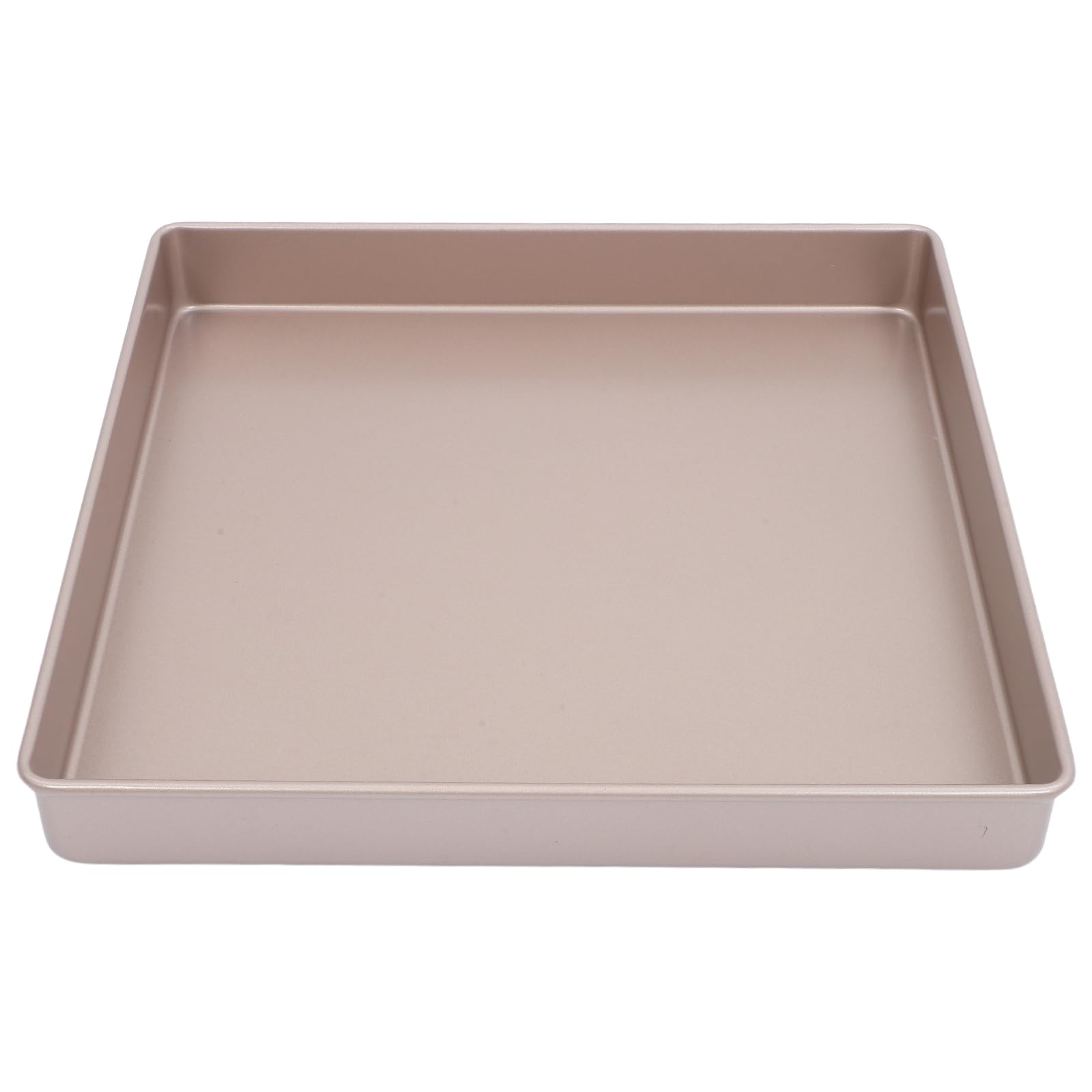 Molde Cuadrado Antiadherente para Hornear Pastel 28X28 CM Bandeja Metálica Dorada de Acero al Carbono Resistente y Apto para Tartas Mousse y Pizza