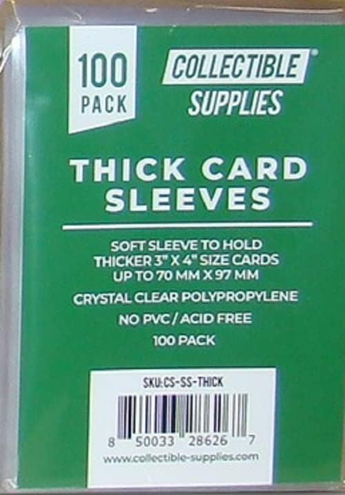 Thick Card Soft Sleeves for Thicker Trading Cards (100 Count)