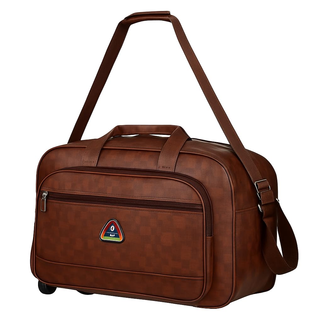 Hendygraph Premium Trolley Bag | Waterproof Faux Leather | 2-Wheel Travel Luggage for Men & Women (Brown,60L)-picture-31