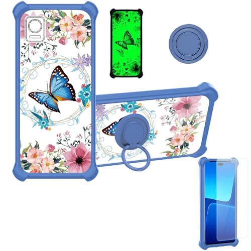 jioeuinly ATT Vista 2023 Model Case Compatible with ATT Vista WTATTRW2 Phone Case Cover [with Tempered Glass Screen Protector][Ring Support][Luminous Effect] YGL-LHD