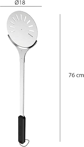 Miniatura 4 de cozze Paleta giratoria para pizza de acero inoxidable  7.1 in de diámetro, 29.9 in de longitud, aprobada por LFGB, mango TRP