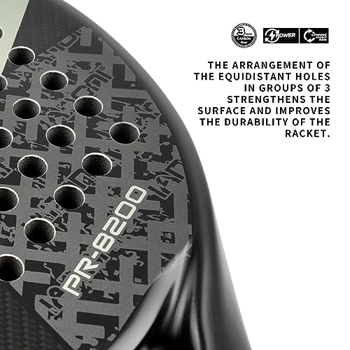 Image of Padel Racket Carbon Fiber Surface with EVA Memory Flex Foam Core Lightweight Padel Racquet