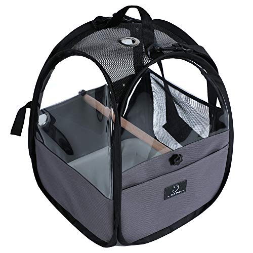 A4Pet Bird Travel Carrier Parrot Carrier Transparent Breathable Bird Cage,Include Bottom Tray