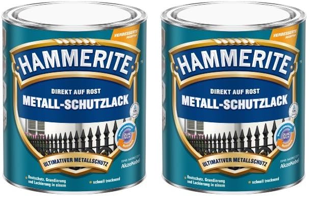 Hammerite METALLSCHUTZLACK MATT WEISS 750ml (Packung mit 2)