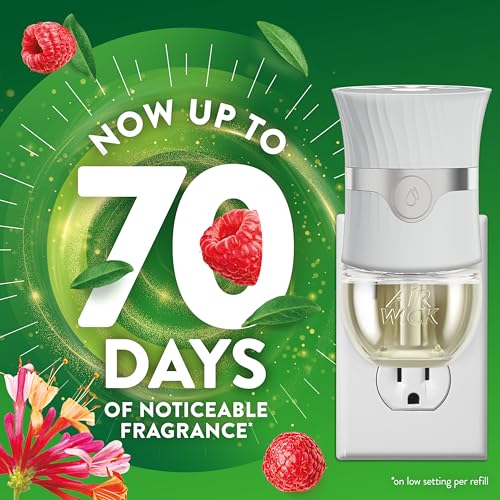 Image of Air Wick Plug in Scented Oil Refill, 5 ct, Lush Honeysuckle and Raspberry, Air Freshener, Essential Oils, Spring Collection