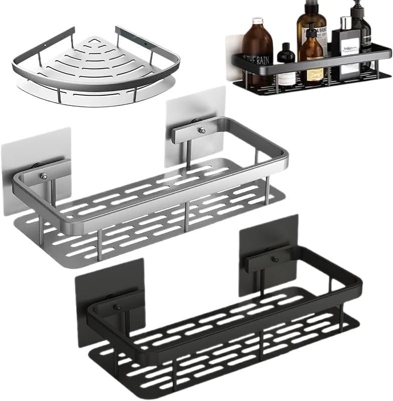 Miniatura 1 de FORINC Organizador de ducha Soporte De Pared Para Almacenamiento De Champú Y Maquillaje, Accesorios De Baño Sin Perforación, Estante De Ducha Para