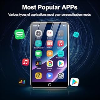 MP3 Player with Bluetooth and WiFi, 80GB Storage& Android OS, 4" Touch Screen Spotify Music&Video Player, Built-in Speaker, FM Radio, MP4 Player for Kids