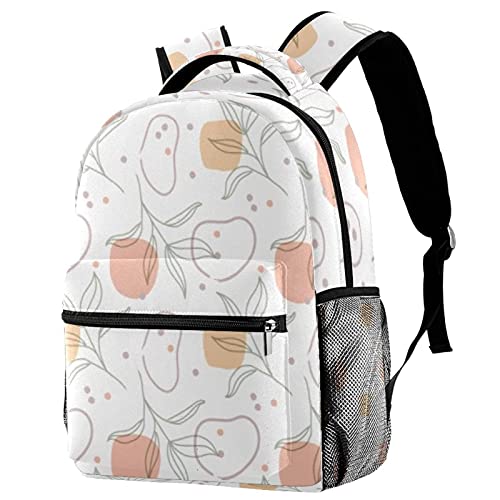 Sac à dos blanc pour femme à motif tourbillon et grande capacité