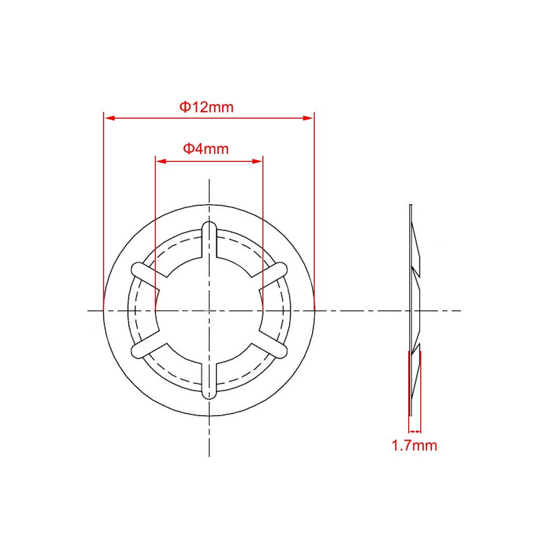 XYWHPGV Internal Tooth Washers M4 x 12mm 65Mn Black Oxide Finish Push On Lock Washer Locking Clips Fastener 20pcs (49e44 01af5 d83a1 65997 aa80b ce455