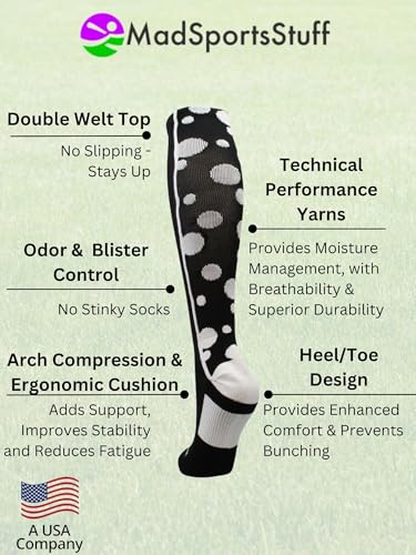 MadSportsStuff Polka Dots Athletic Socks Softball Soccer Volleyball4