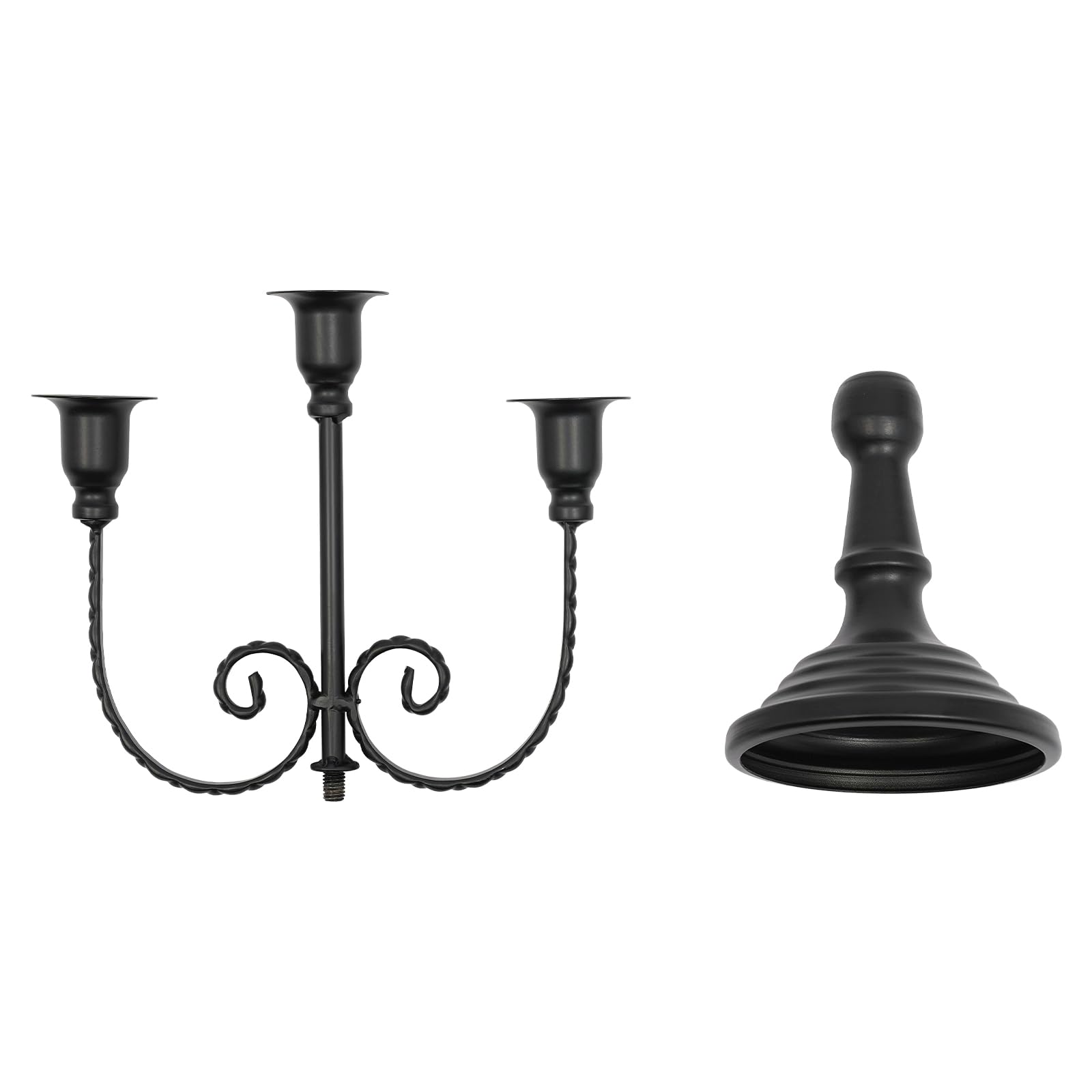 6PCS Kerzenständer Schwarz | Kerzenhalter für Stabkerzen Halloween | Kandelaber Kerzenhalter | 3-Armig Kerzenleuchter für Kegelkerzen | Kerzenständer Metall | Kerzenleuchter Mehrarmiger Vintage