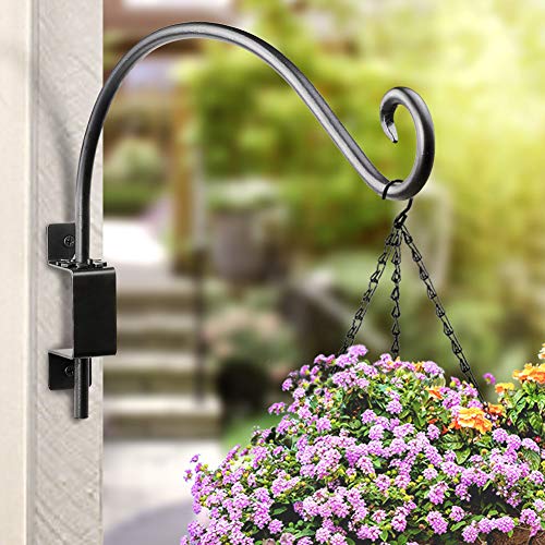 AJART Bird Feeder Hanger of Swivel Hanging Plant Bracket for Outdoor(16 inch/Black) More Suitable for Outside birdhouses Plant Hooks