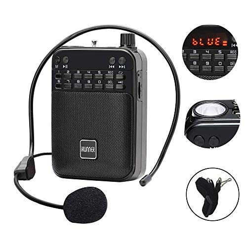 iRUNNER Voice Amplifier Portable Rechargeable Mini Personal Microphone Loudspeaker with LED Flashlight Wired