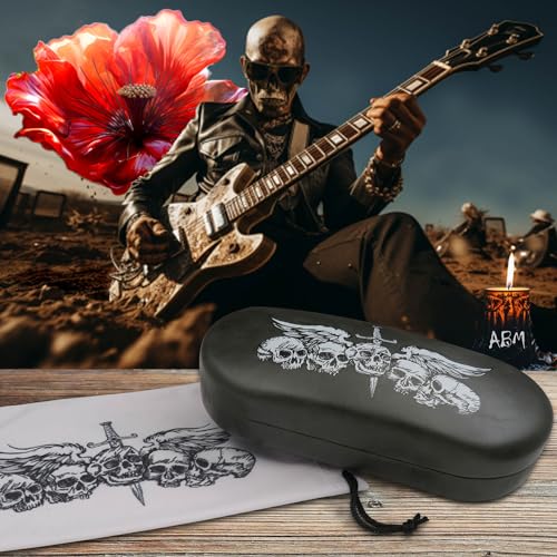 Image of MyEyeglassCase - Large Sunglasses Case - Hard Glasses Case Holder w /Pouch & Cloth - Eyeglass Case Aviator Frames Men & Women