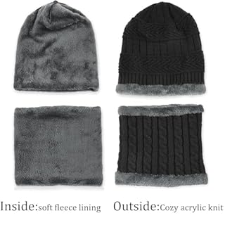 Aisprts Enfants Bonnet Garçons Filles Hiver Chaud Bonnet Tricoté Écharpe Ensembles Enfants Épaisse Doublure Polaire Écharpe Chapeaux