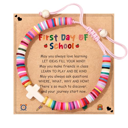 Image of Back to School Stuff First Day of School Gifts Bracelets for Mommy and Me Daughter Son First Day of 1 2 3 Grad Preschool Kindergarten High School Back to Scool Supplies