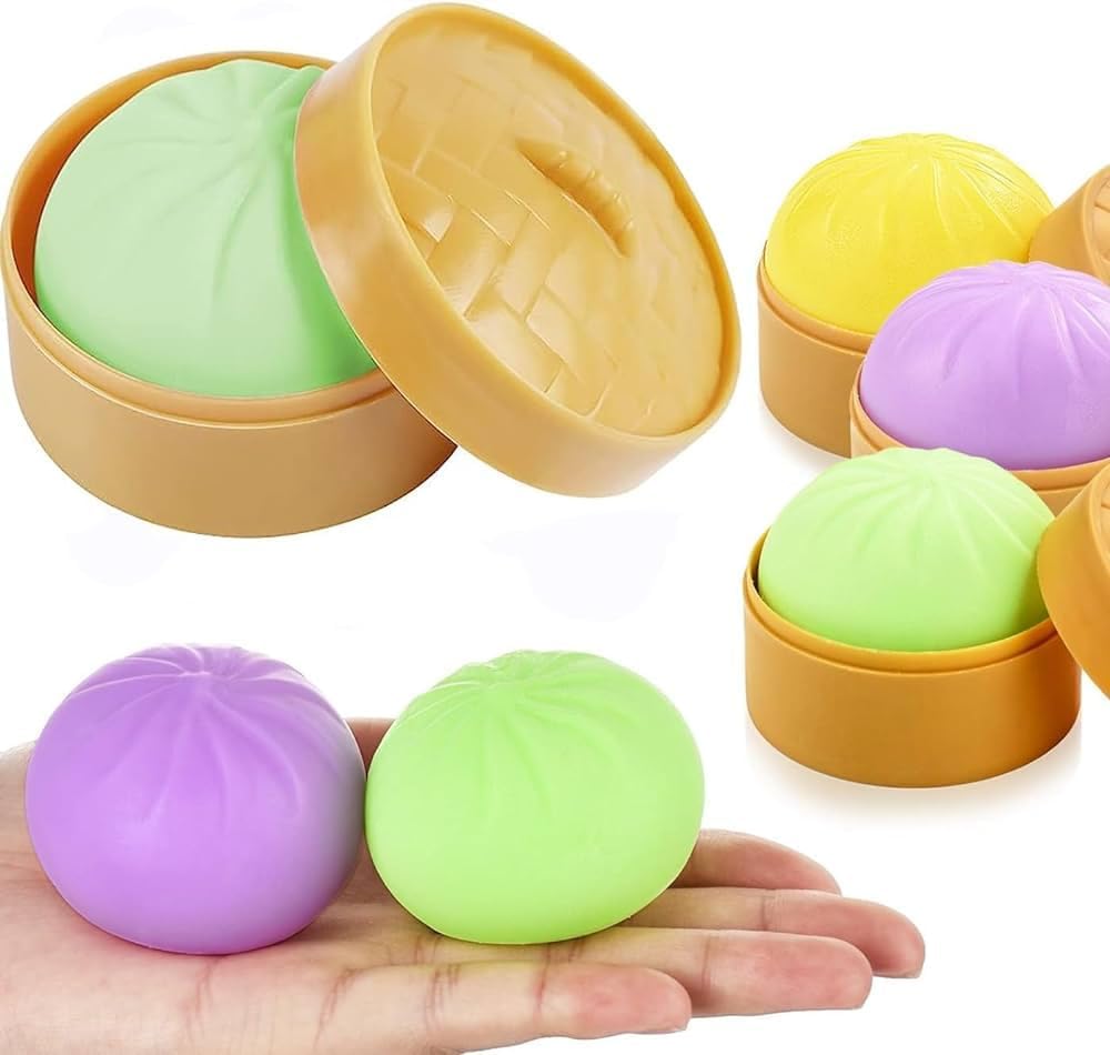 GLAN Decorating and Cute Gifting Item for Hand Exercise Dumpling Shaped Squishy Balls Toys for Kids and Adults