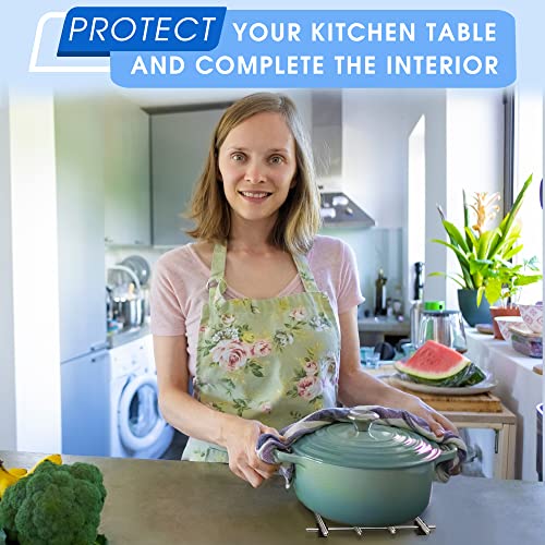 2Pcs Stainless Steel Trivet Instant Pot - 7 By 7-Inch Stainless Steel Pot Stand Kitchen Trivets For Hot Dishes - Cast Iron Trivet For Wood Stove Trivet Runner - Trivets For Kitchen Counter Pot Holder #TOP4