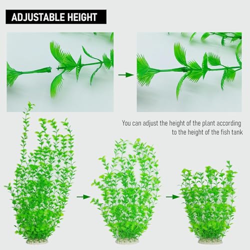 Image of Artificial Aquarium Plants 23.6-26in, Extra Tall Fish Tank Plants for Large Tanks, Plastic Fish Tank Plant 2 Pack, Fake Aquarium Plant, Tall Decorations for Freshwater Aquariums(Green)